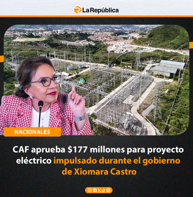 CAF aprueba $177 millones para proyecto eléctrico impulsado durante el gobierno de Xiomara Castro - Cover Image